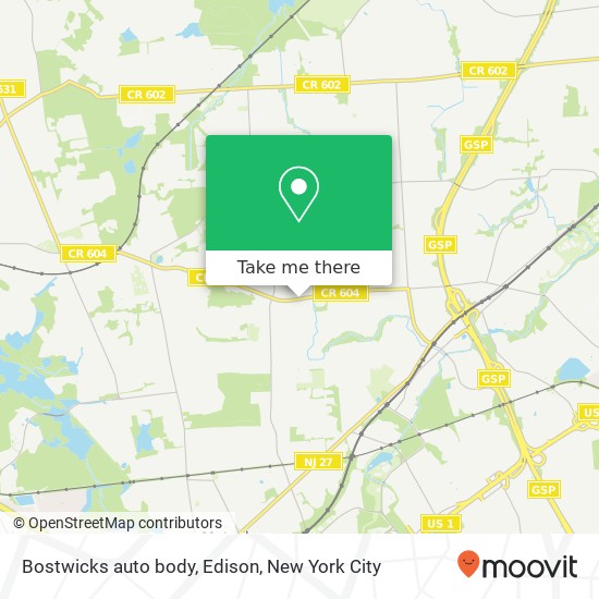 Mapa de Bostwicks auto body, Edison