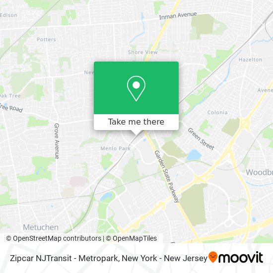 Zipcar NJTransit - Metropark map