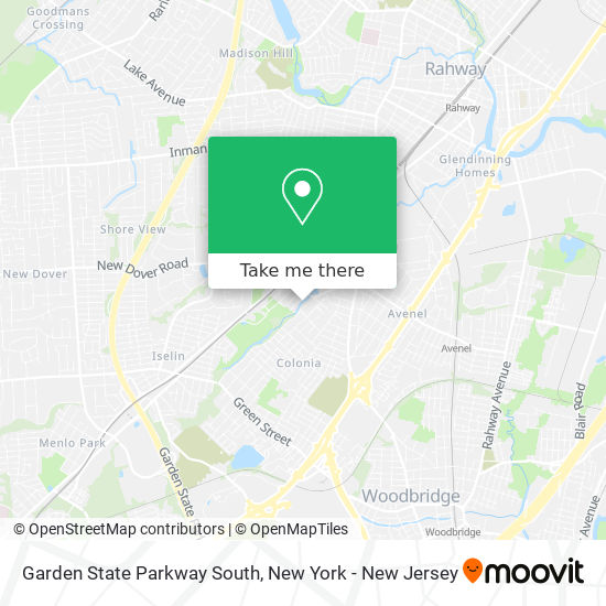 Garden State Parkway South map