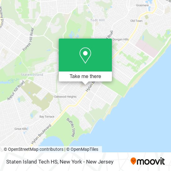 Mapa de Staten Island Tech HS