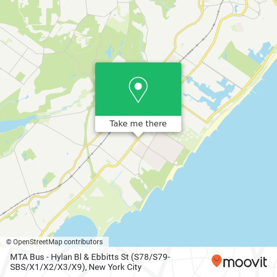 Mapa de MTA Bus - Hylan Bl & Ebbitts St (S78 / S79-SBS / X1 / X2 / X3 / X9)