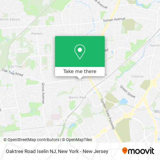 Oaktree Road Iselin NJ map