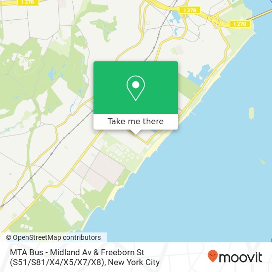 Mapa de MTA Bus - Midland Av & Freeborn St (S51 / S81 / X4 / X5 / X7 / X8)