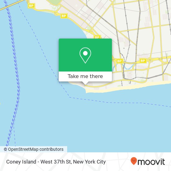 Mapa de Coney Island - West 37th St