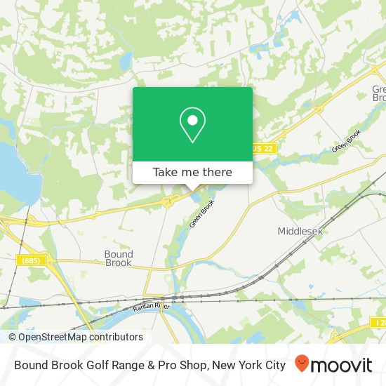 Mapa de Bound Brook Golf Range & Pro Shop