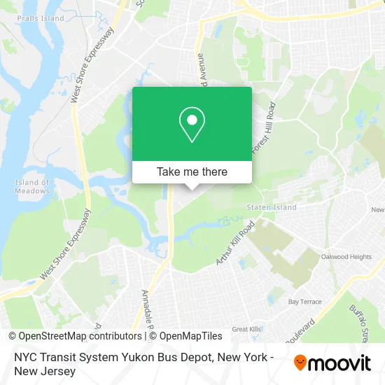NYC Transit System Yukon Bus Depot map