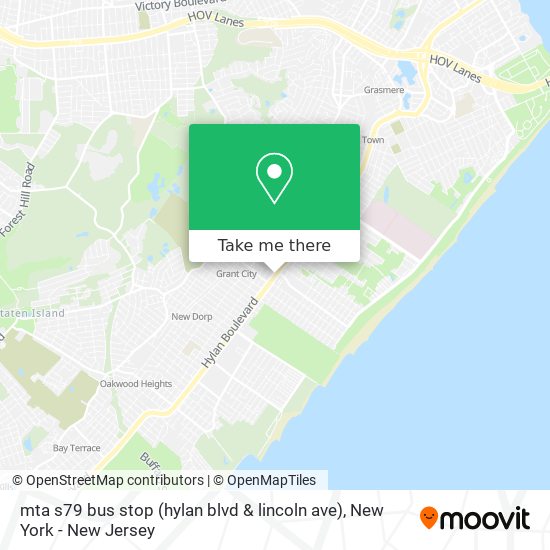 Mapa de mta s79 bus stop (hylan blvd & lincoln ave)