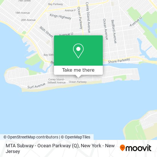 MTA Subway - Ocean Parkway (Q) map