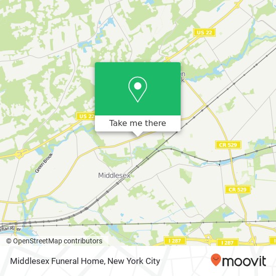 Middlesex Funeral Home map