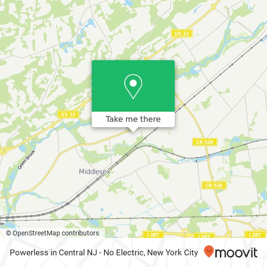 Mapa de Powerless in Central NJ - No Electric