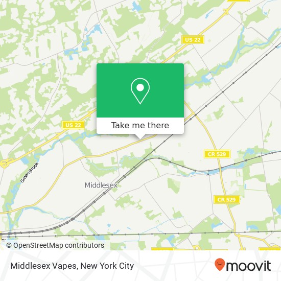 Middlesex Vapes map