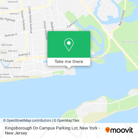 Kingsborough On Campus Parking Lot map