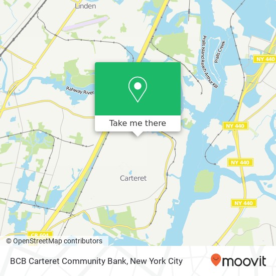 BCB Carteret Community Bank map