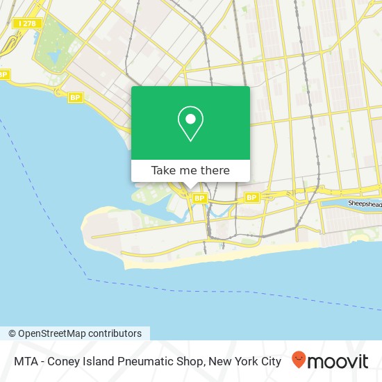 Mapa de MTA - Coney Island Pneumatic Shop