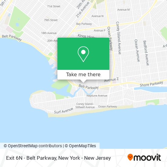 Exit 6N - Belt Parkway map