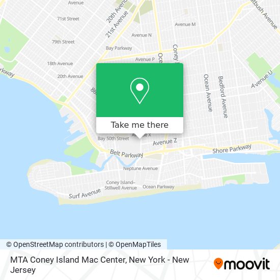 MTA Coney Island Mac Center map