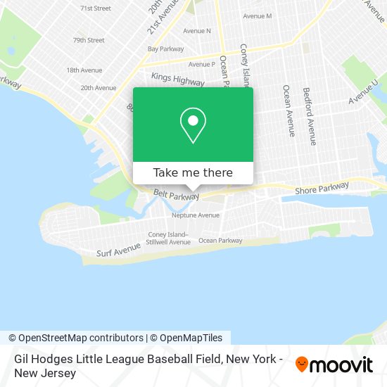 Gil Hodges Little League Baseball Field map