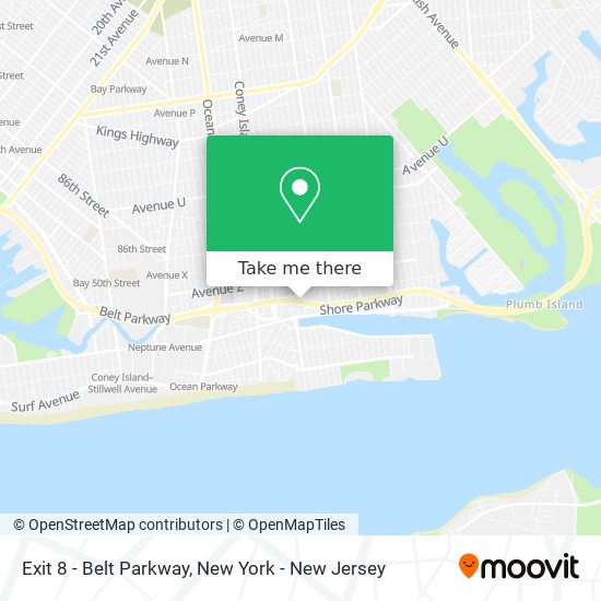 Exit 8 - Belt Parkway map