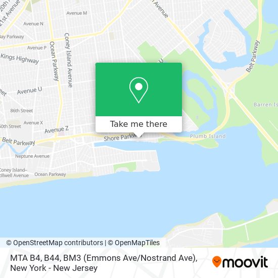 Mapa de MTA B4, B44, BM3 (Emmons Ave / Nostrand Ave)