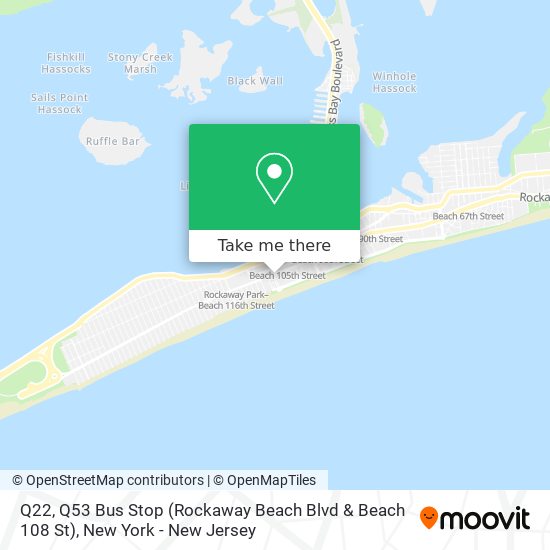 Q22, Q53 Bus Stop (Rockaway Beach Blvd & Beach 108 St) map