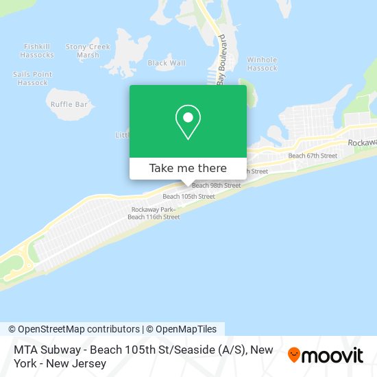 MTA Subway - Beach 105th St / Seaside (A / S) map