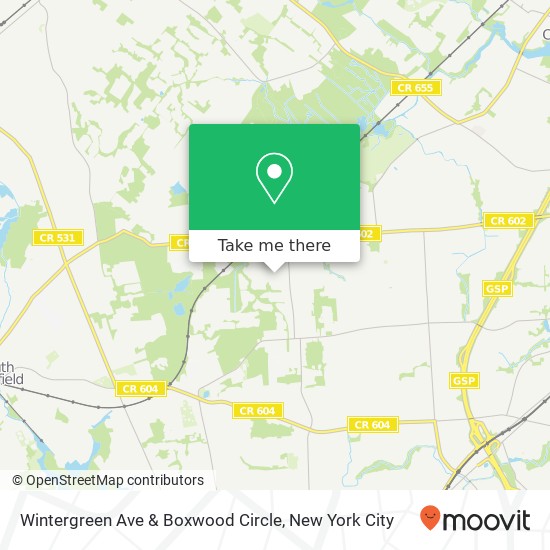 Wintergreen Ave & Boxwood Circle map