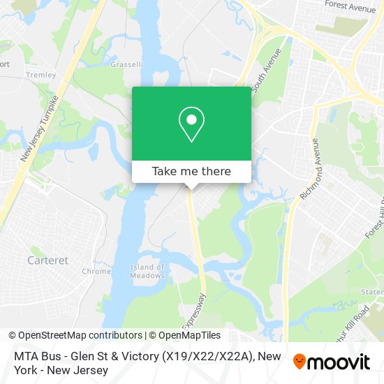 Mapa de MTA Bus - Glen St & Victory (X19 / X22 / X22A)