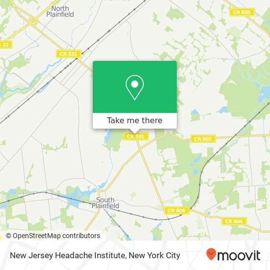 Mapa de New Jersey Headache Institute