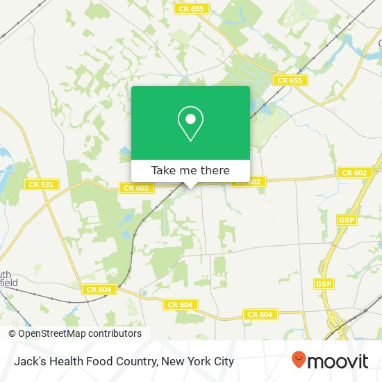 Mapa de Jack's Health Food Country