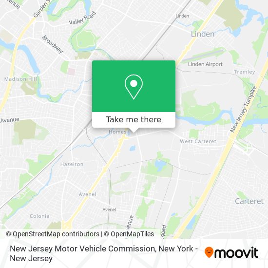 New Jersey Motor Vehicle Commission map