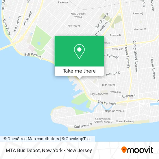MTA Bus Depot map