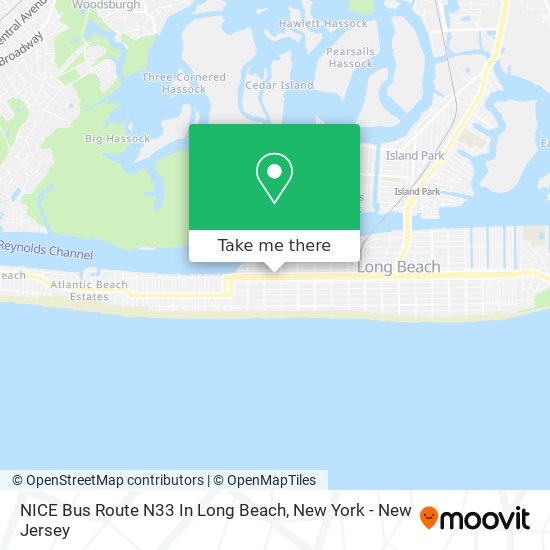 Mapa de NICE Bus Route N33 In Long Beach