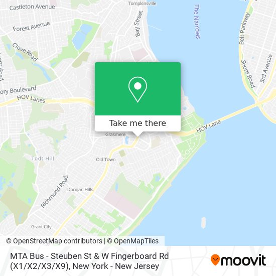 Mapa de MTA Bus - Steuben St & W Fingerboard Rd (X1 / X2 / X3 / X9)