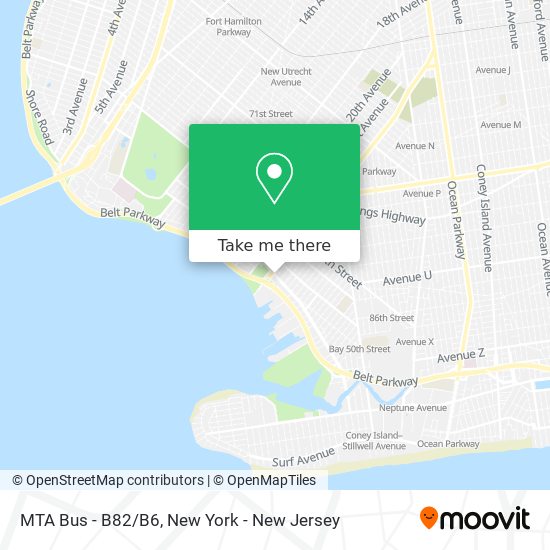 MTA Bus - B82/B6 map