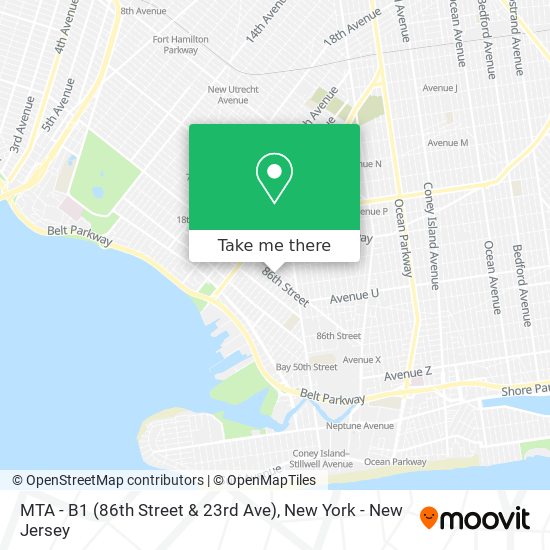 MTA - B1 (86th Street & 23rd Ave) map