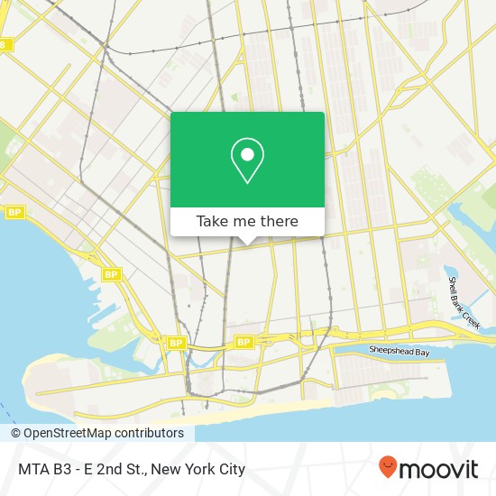 Mapa de MTA B3 - E 2nd St.