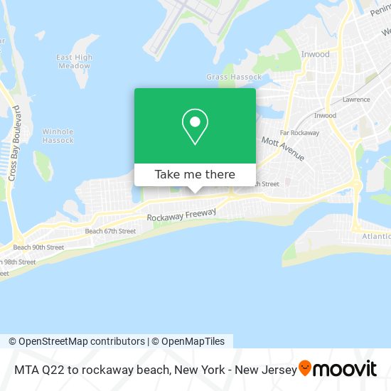 Mapa de MTA Q22 to rockaway beach