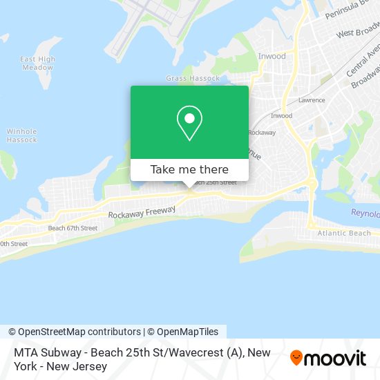 Mapa de MTA Subway - Beach 25th St / Wavecrest