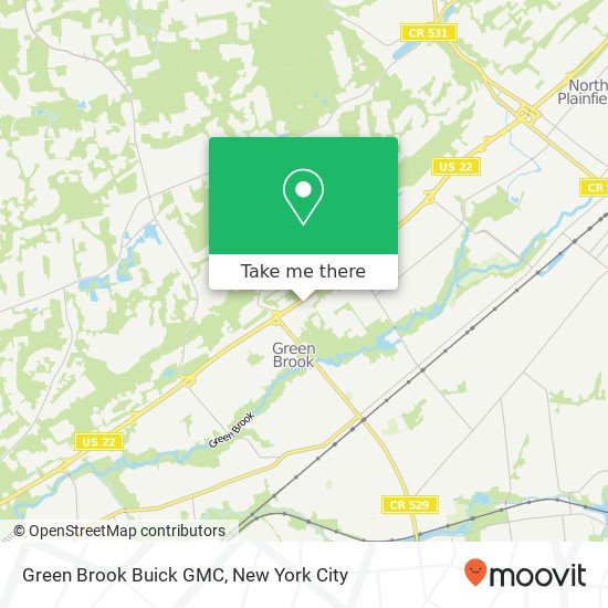 Green Brook Buick GMC map