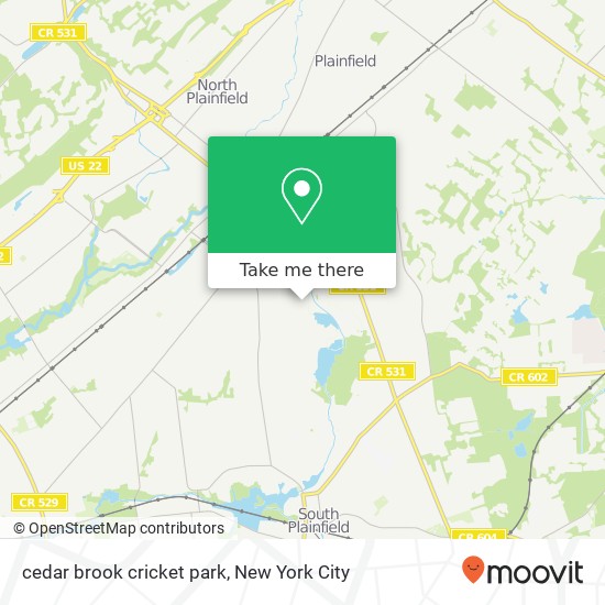 Mapa de cedar brook cricket park