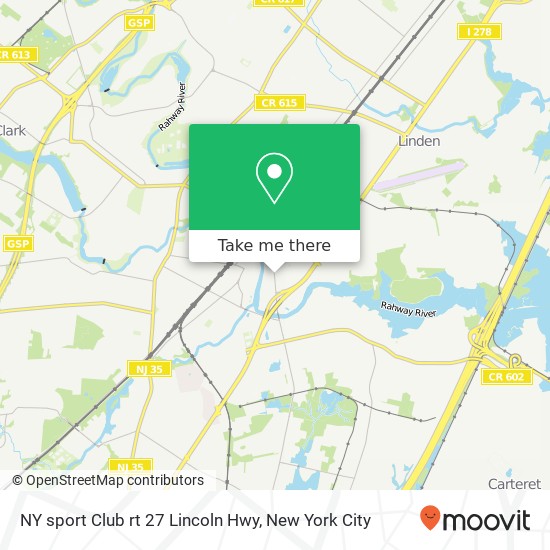 Mapa de NY sport Club rt 27 Lincoln Hwy