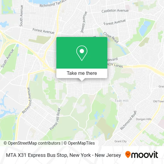 Mapa de MTA X31 Express Bus Stop