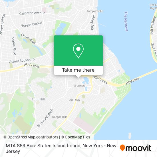 Mapa de MTA S53 Bus- Staten Island bound