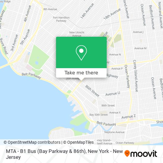 Mapa de MTA - B1 Bus (Bay Parkway & 86th)