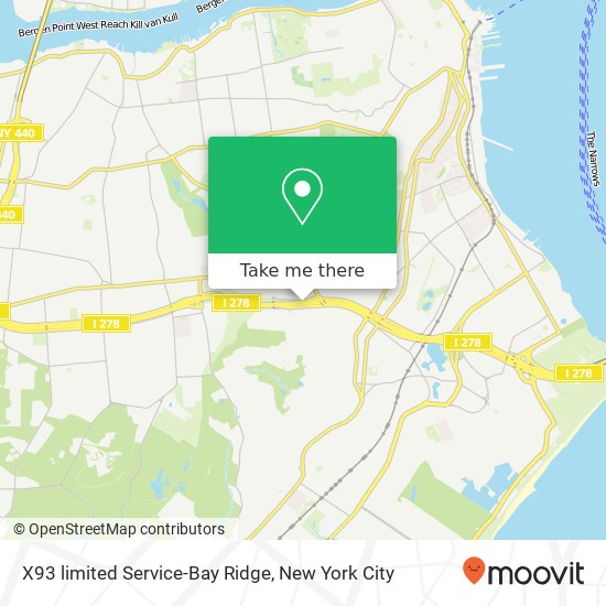 Mapa de X93 limited Service-Bay Ridge