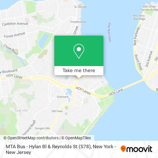 Mapa de MTA Bus - Hylan Bl & Reynolds St (S78)