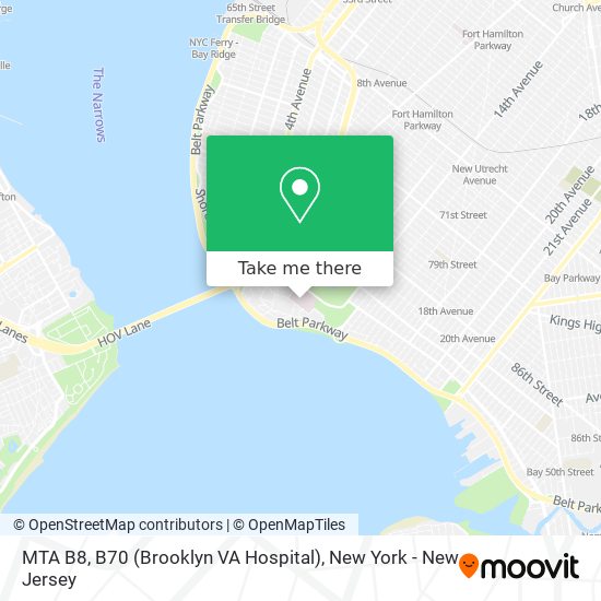 MTA B8, B70 (Brooklyn VA Hospital) map