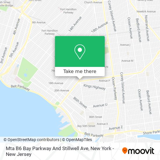 Mta B6 Bay Parkway And Stillwell Ave map