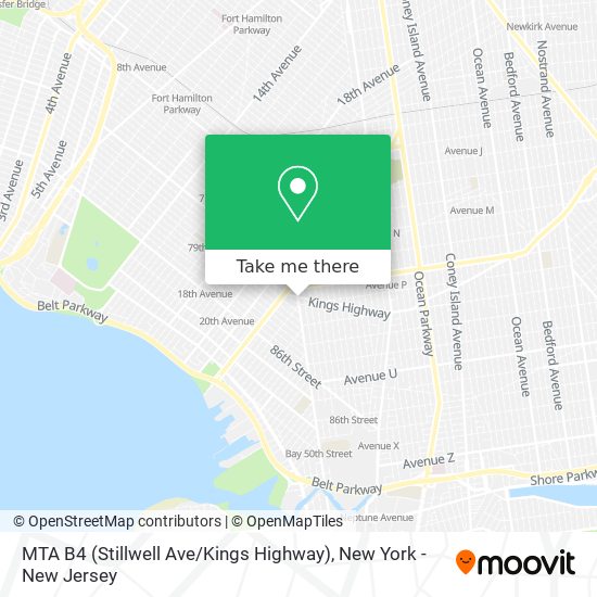 MTA B4 (Stillwell Ave / Kings Highway) map