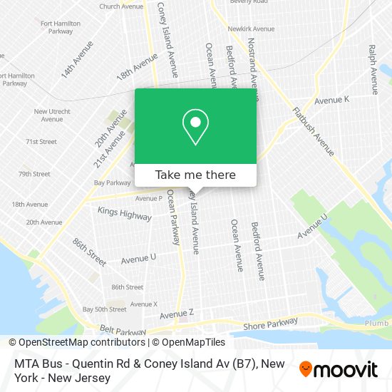 MTA Bus - Quentin Rd & Coney Island Av (B7) map